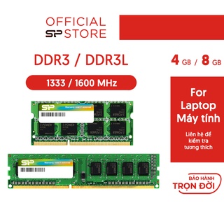 Ram Laptop Máy tính DDR3L DDR3 Silicon Power 4GB 8GB 1333Mhz 1600Mhz