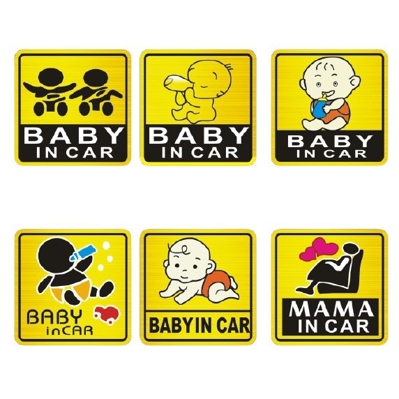 Tem Baby in Car dán đuôi xe ô tô, nhiều mẫu đáng yêu để lựa chọn