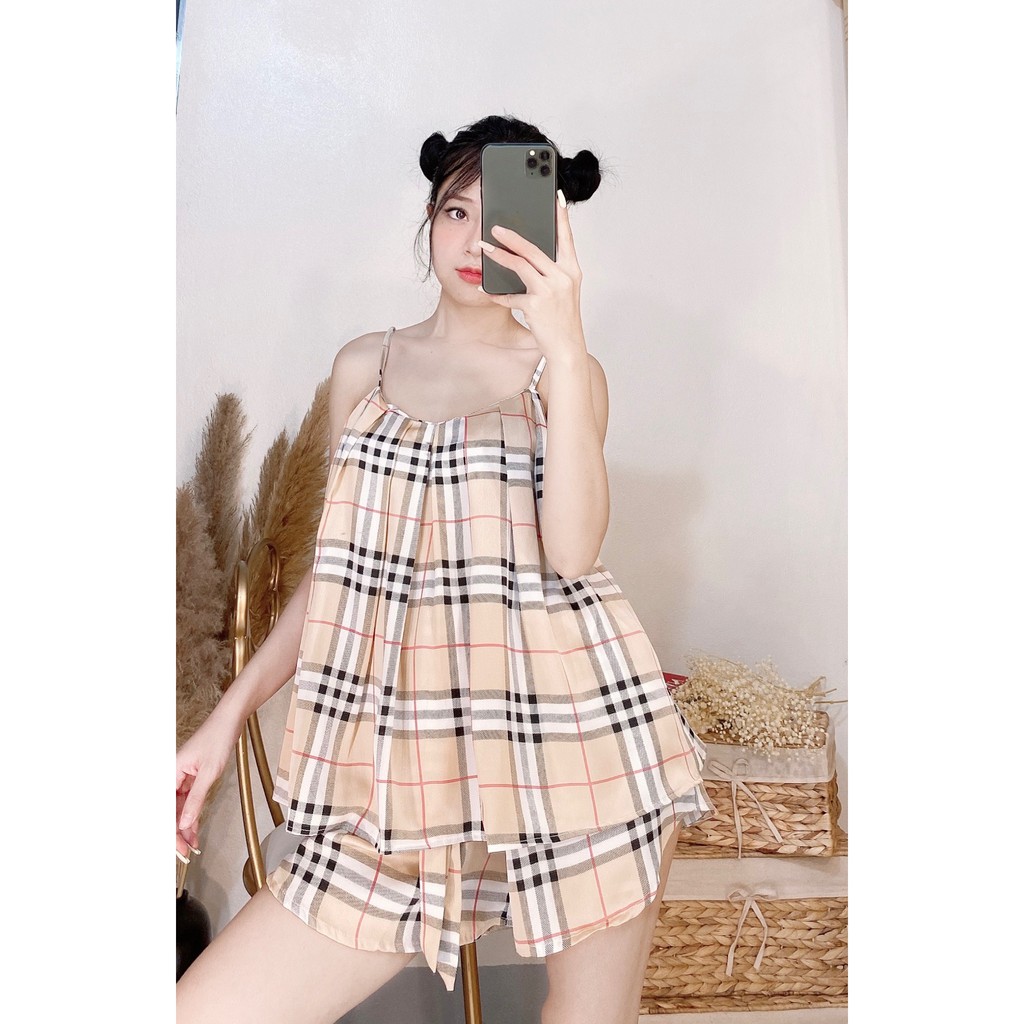 Bộ đồ ngủ lụa 2 dây mặc nhà bigsize, bộ đồ ngủ 2 dây lụa satin cao cấp thoáng mát | BigBuy360 - bigbuy360.vn