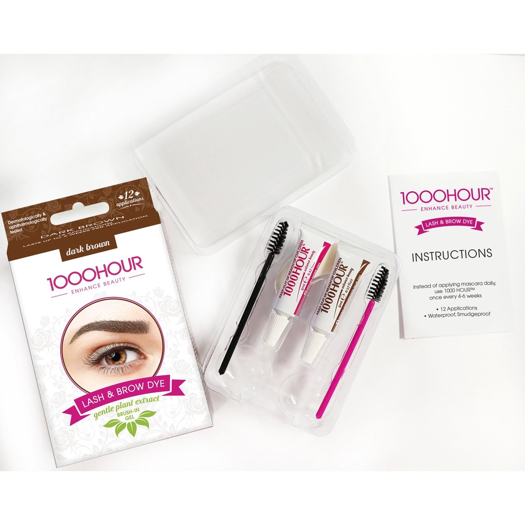 Thuốc Nhuộm Lông Mày Và Mi 1000 Hour Eyelash & Brow Dye Kit 3 Màu Đen - Nâu - Nâu Đen