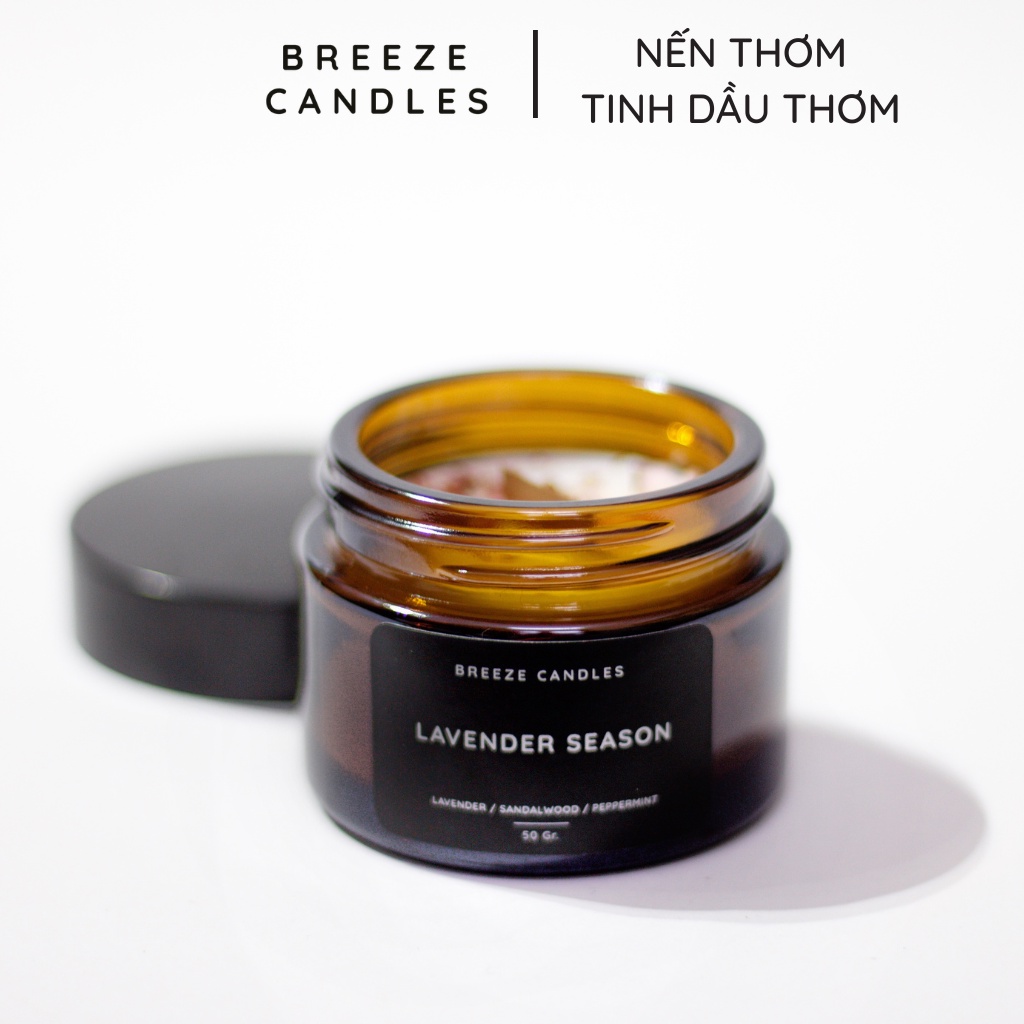 Nến thơm thiên nhiên hương lavender, đàn hương, bạc hà - LAVENDER SEASON - 50gr