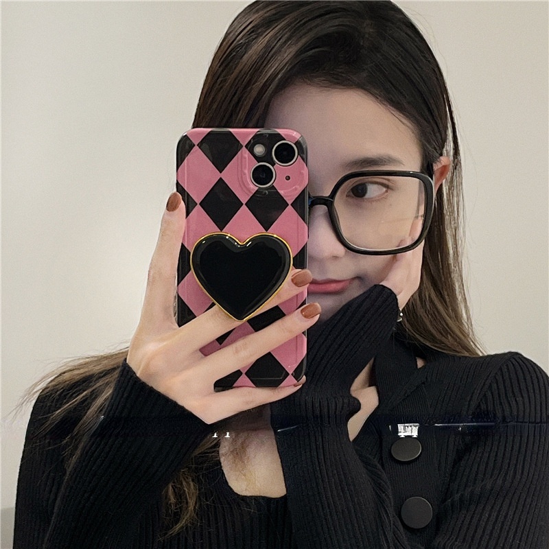 Ốp điện thoại họa tiết sọc hình thoi đơn giản thời trang thích hợp cho iPhone 12/ 11promax 13 xs xr 8