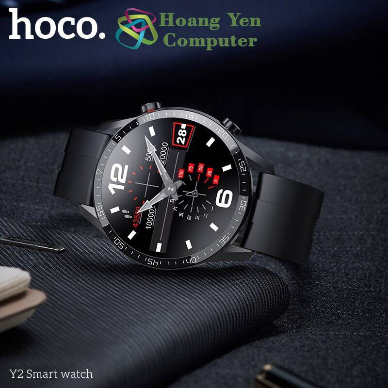 Đồng Hồ Thông Minh Smart Watch Hoco Y2 (Màn hình cảm ứng, Nghe gọi, Theo dõi sức khỏe) - BH 12 Tháng Chính Hãng