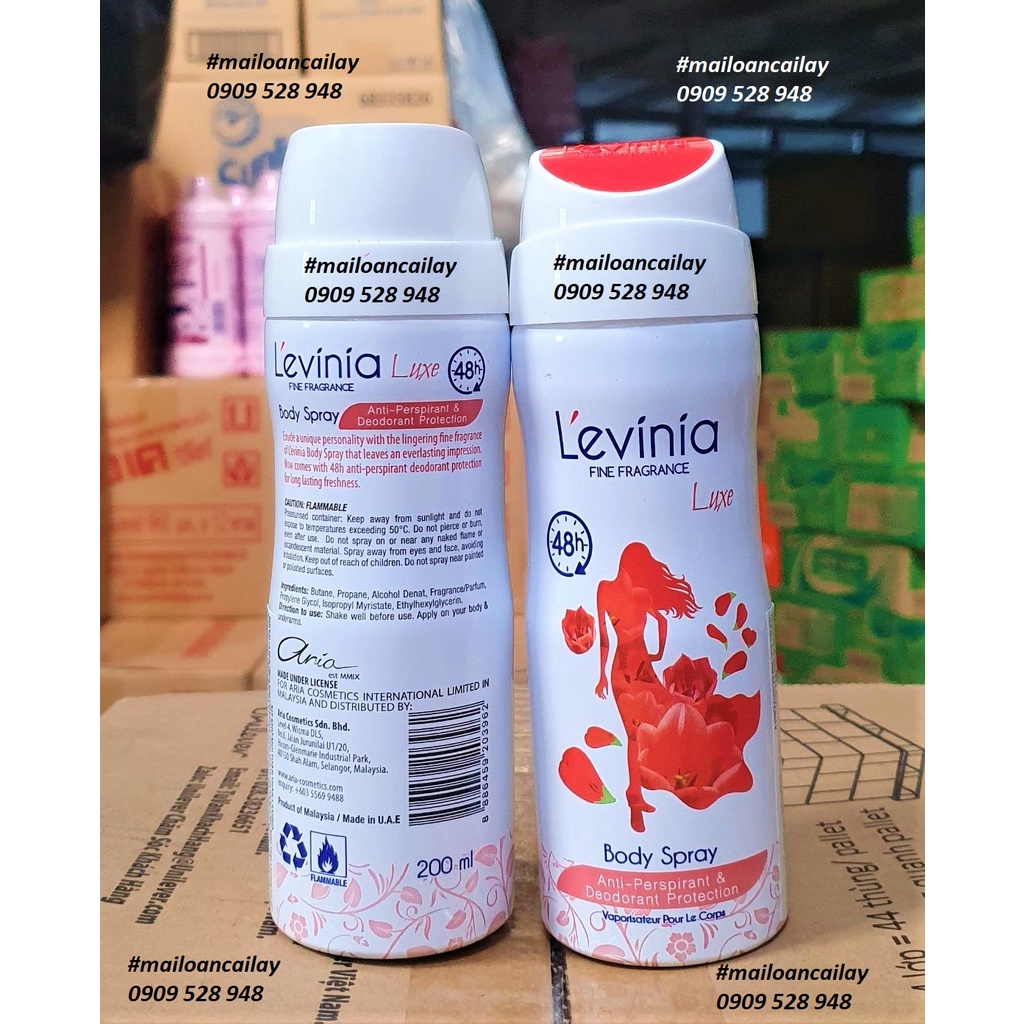 Xịt khử mùi toàn thân Levinia  200ml