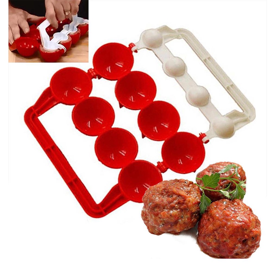 Bộ 4 Dụng Cụ Làm Thịt Viên Stuffed Ball Maker - Làm Bằng Nhựa Abs An Toàn, Dễ Sử Dụng, Làm Mọc, Chả, Thịt Viên