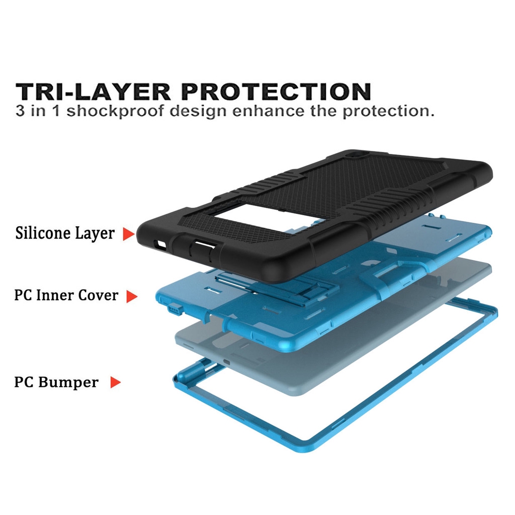 Bao da máy tính bảng bảo vệ toàn diện có giá đỡ 3 trong 1 cho Samsung Galaxy Tab S6 Lite P610 P615 SM-P610 SM-P615