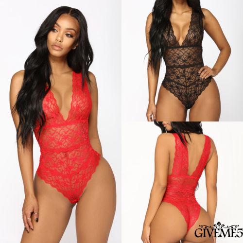 Đồ Lót Áo Liền Quần Ren Cổ Chữ V Gợi Cảm Cho Nữ