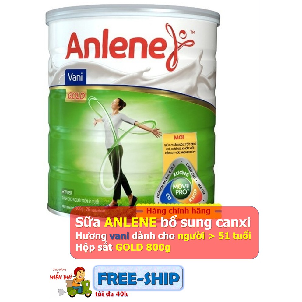 Sữa Bột Anlene Gold( Hộp sắt) 800g vani - người trên 51 tuổi