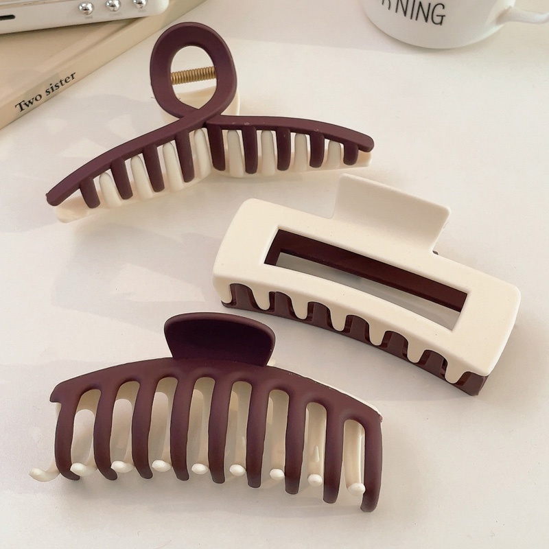 Kẹp tóc nhựa Acrylic hai màu thời trang Hàn Quốc cho nữ