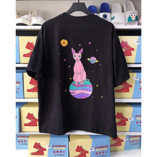 Áo Thun (unisex) MÈO KL- MÀU ĐEN