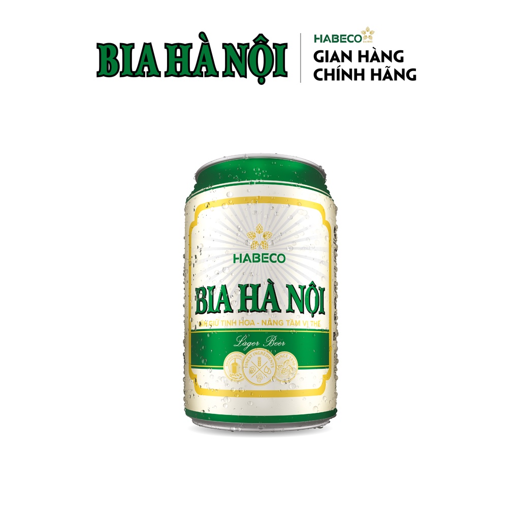 HỎA TỐC HÀ NỘI - Thùng 24 lon Bia Hà Nội Nhãn Xanh - HABECO (330ml/lon)