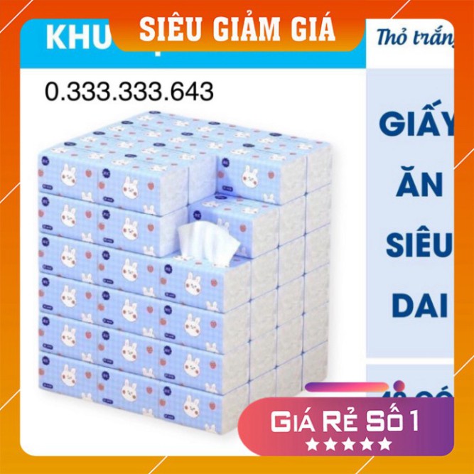 Khăn giấy ❣️𝑭𝒓𝒆𝒆𝒔𝒉𝒊𝒑❣️ Thùng 40 gói giấy ăn thỏ trắng siêu dai siêu mịn ( Nội địa trung )