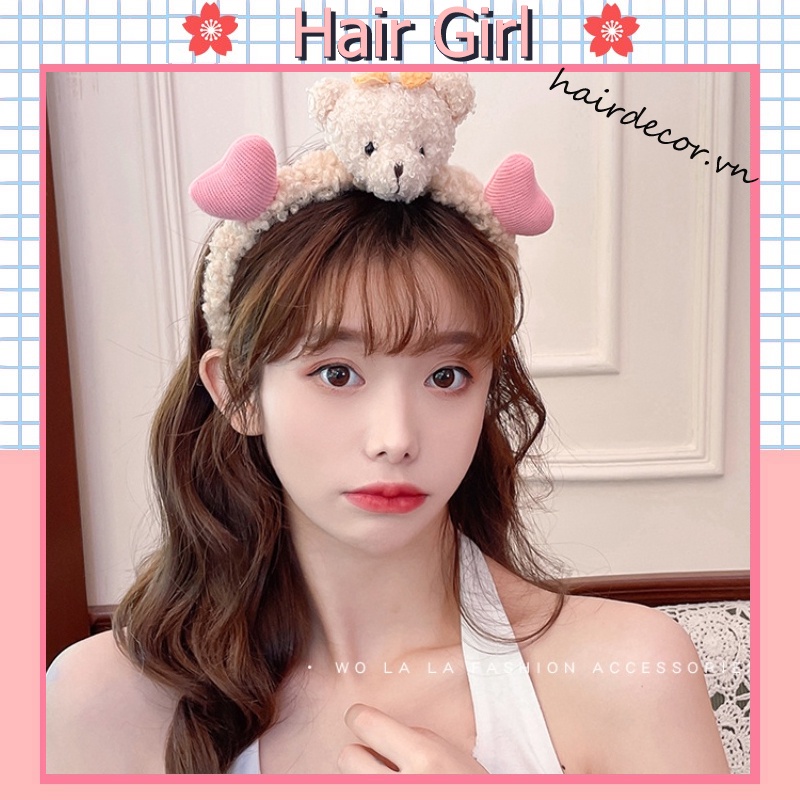 Băng đô cài tóc hình gấu bông dễ thương phong cách hàn quốc dành cho nữ