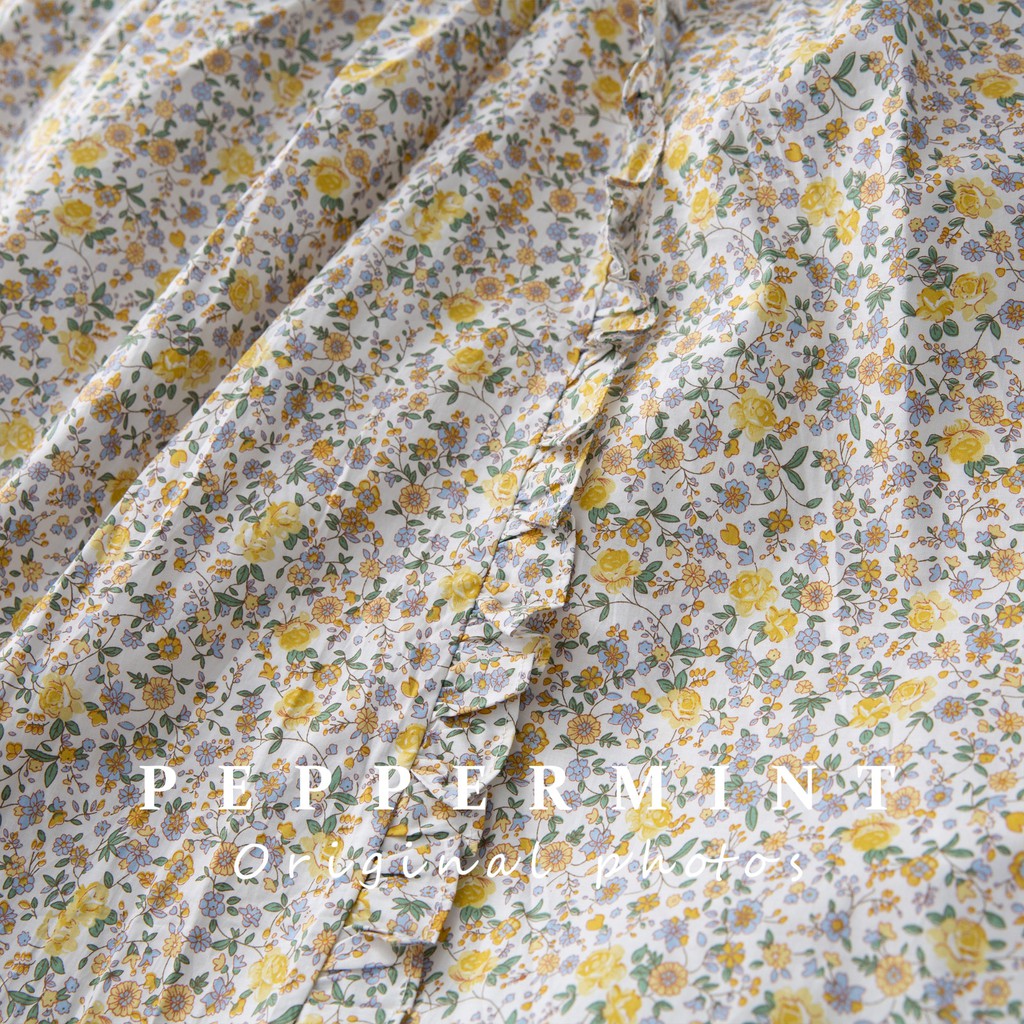 Đầm hoa tay ngắn dáng rộng phong cách thời trang hàn quốc 43000