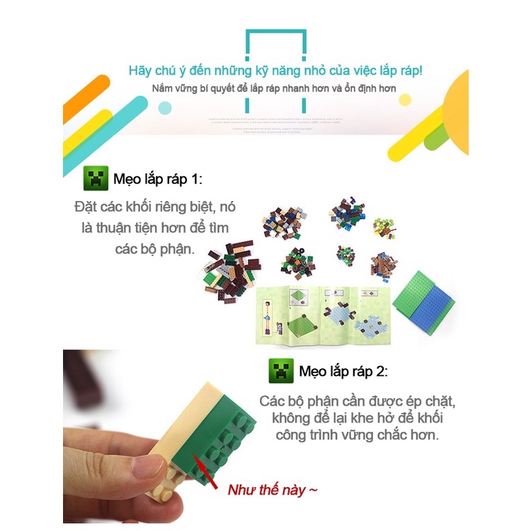 kỹ thuật số Mô hình lắp ráp Bộ xếp hình lắp ráp Lego Minecraft