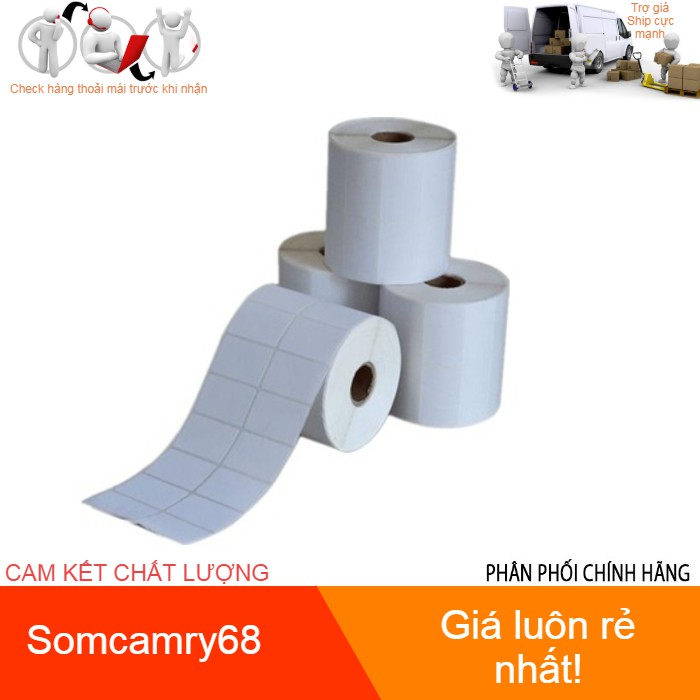 Giấy in mã vạch decal nhiệt 35x22 mm, cuộn 28m, 2 tem/ hàng