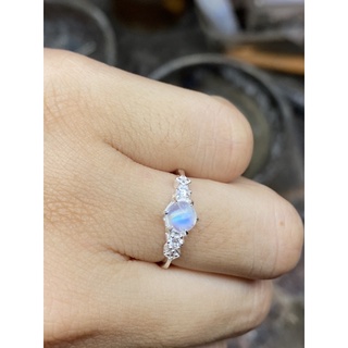 nhẫn bạc 950 đá moonstone!