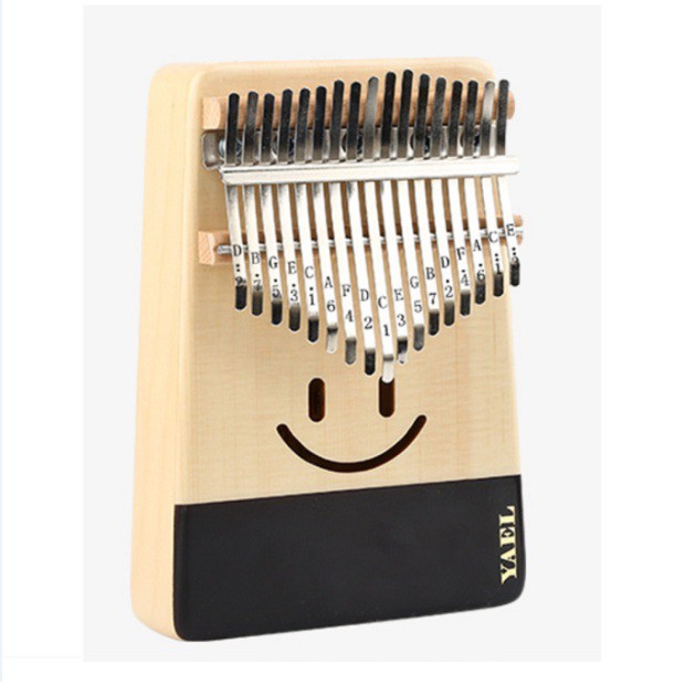 Đàn Kalimba 17 phím Gỗ Mahogany Yael Mặt Cười Tặng Kèm Harmonica 24 Lỗ Màu Ngẫu Nhiên - HÀNG CÓ SẴN