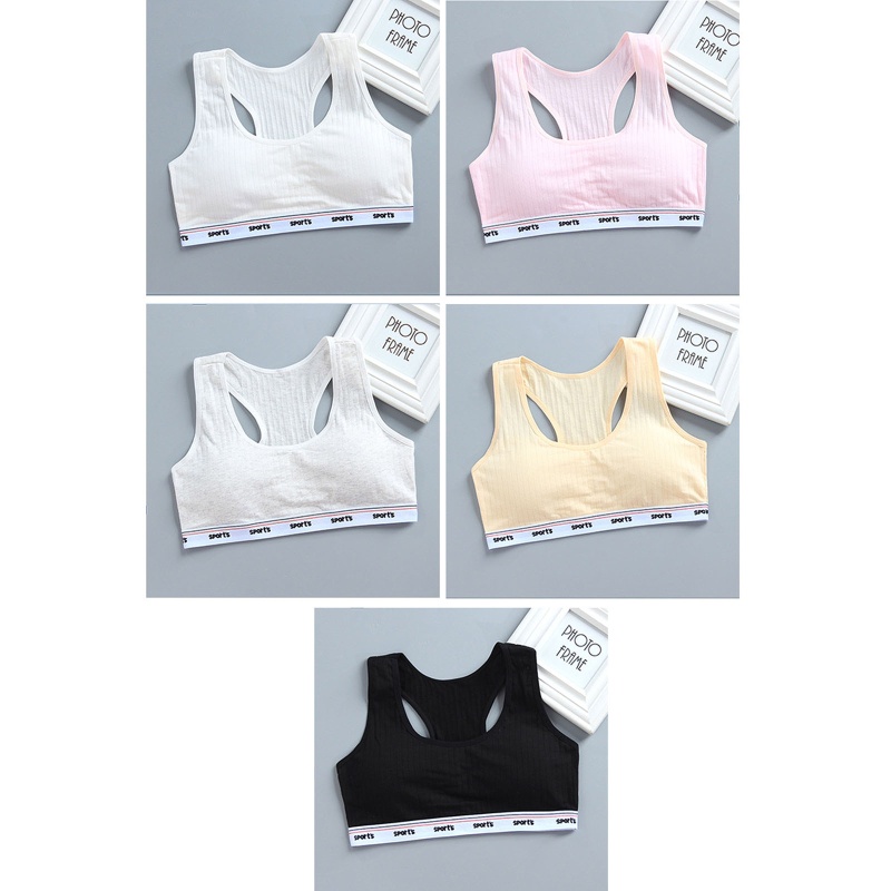 Áo Ngực Thể Thao Màu Trơn In Chữ Racerback Có Đệm Mút Dành Cho Nữ