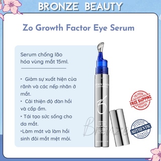 Serum chống lão hóa vùng mắt Zo Growth Factor Eye Serum 15ml giúp giảm sự xuất hiện của các rãnh và nếp nhăn ở mắt
