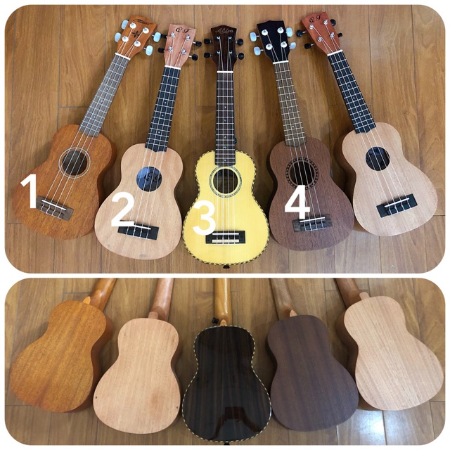 Đàn ukulele soprano gỗ mộc size 21 chất lượng