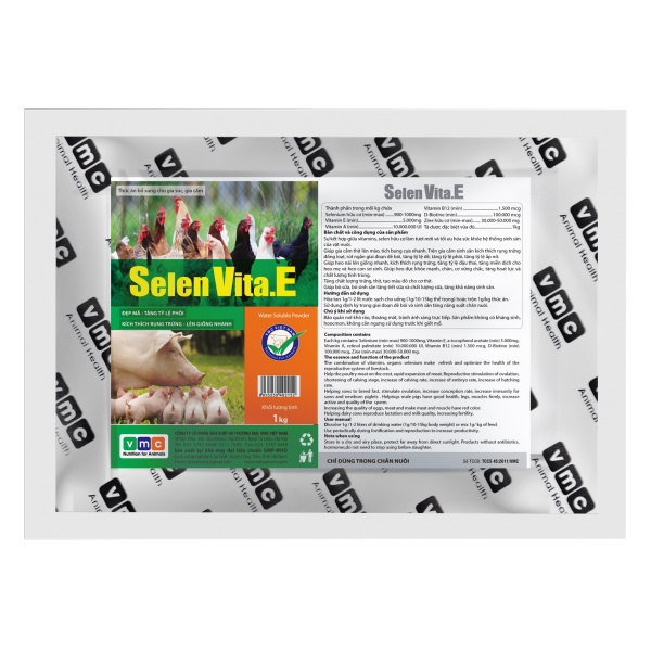Vitamin E và Selen nồng độ cao chuyên dùng cho gia súc gia cầm Selen Vita.E 1kg - VMC Việt Nam