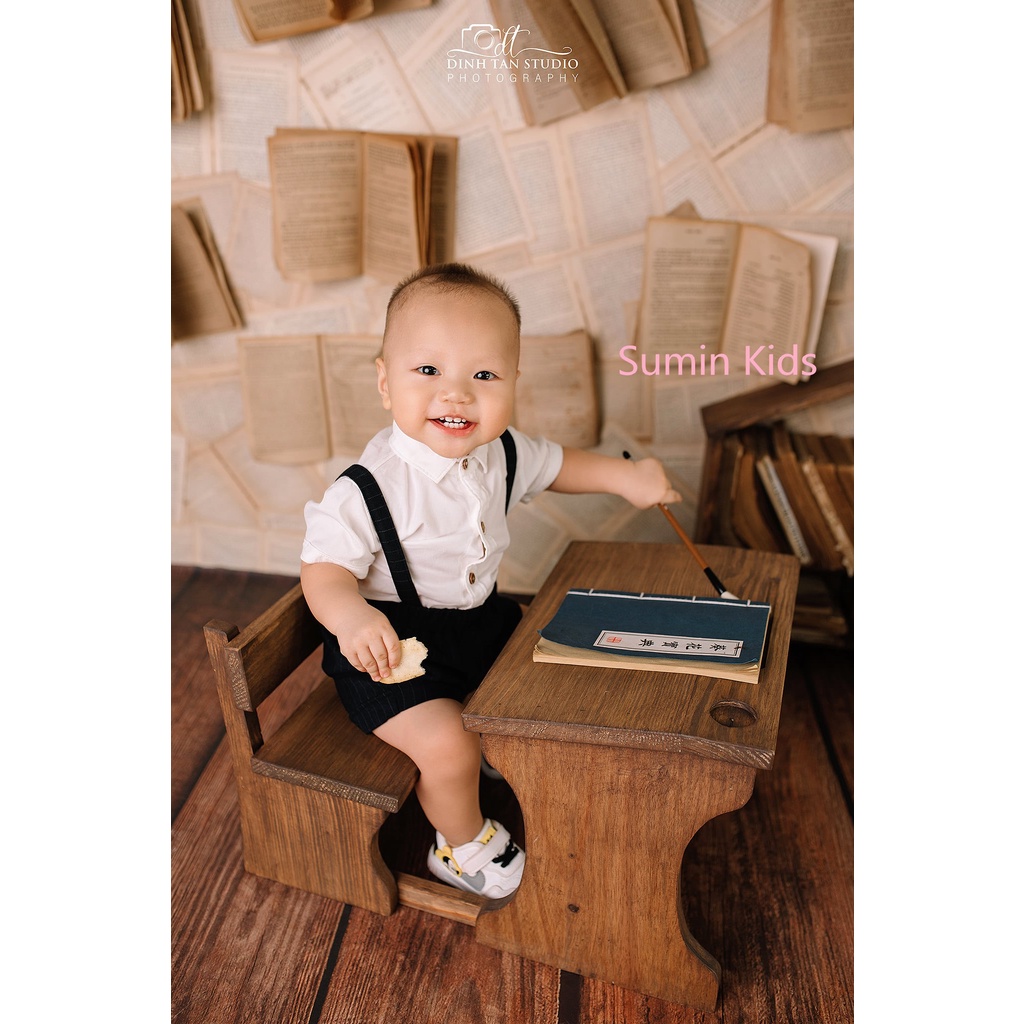 Bộ công tử cho bé trai mẫu set công tử bé trai vest yếm phù hợp body trẻ từ 3kg tới 13kg từ ss đến 1 2 3 tuổi Sumin Kids