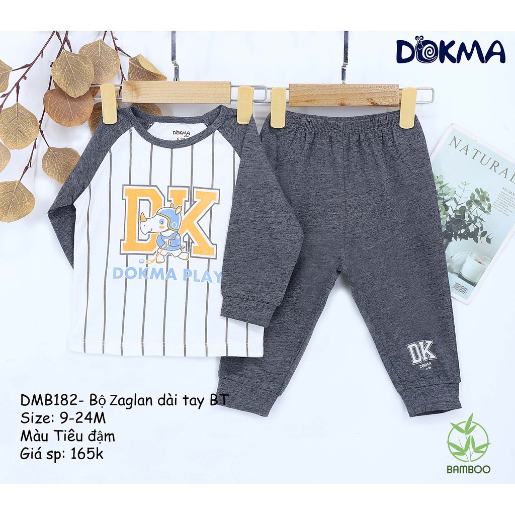 DMB182 Bộ quần áo zaglan dài tay Dokma ( 9-24M)