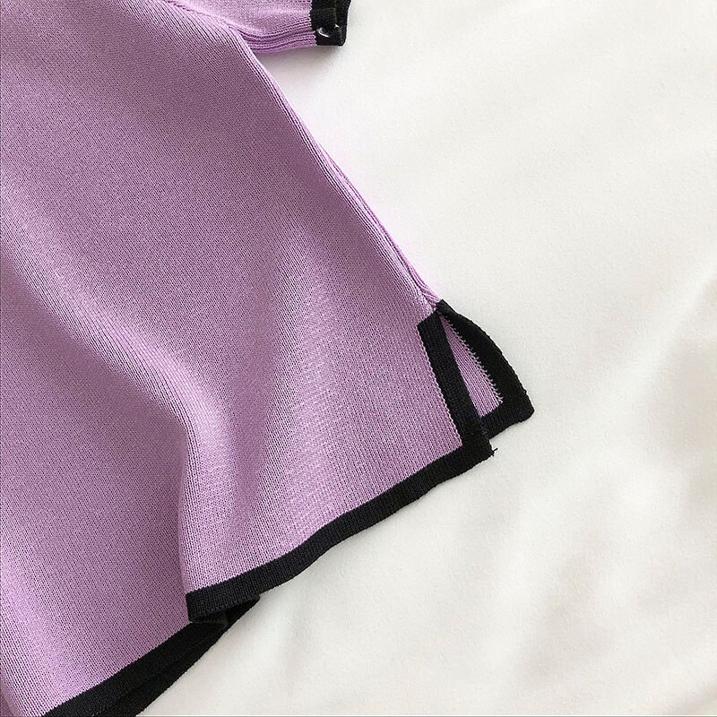 Lapel Knitted Women's T-shirt Korean Version Slim Fashion Short-sleeved Top | BigBuy360 - bigbuy360.vn