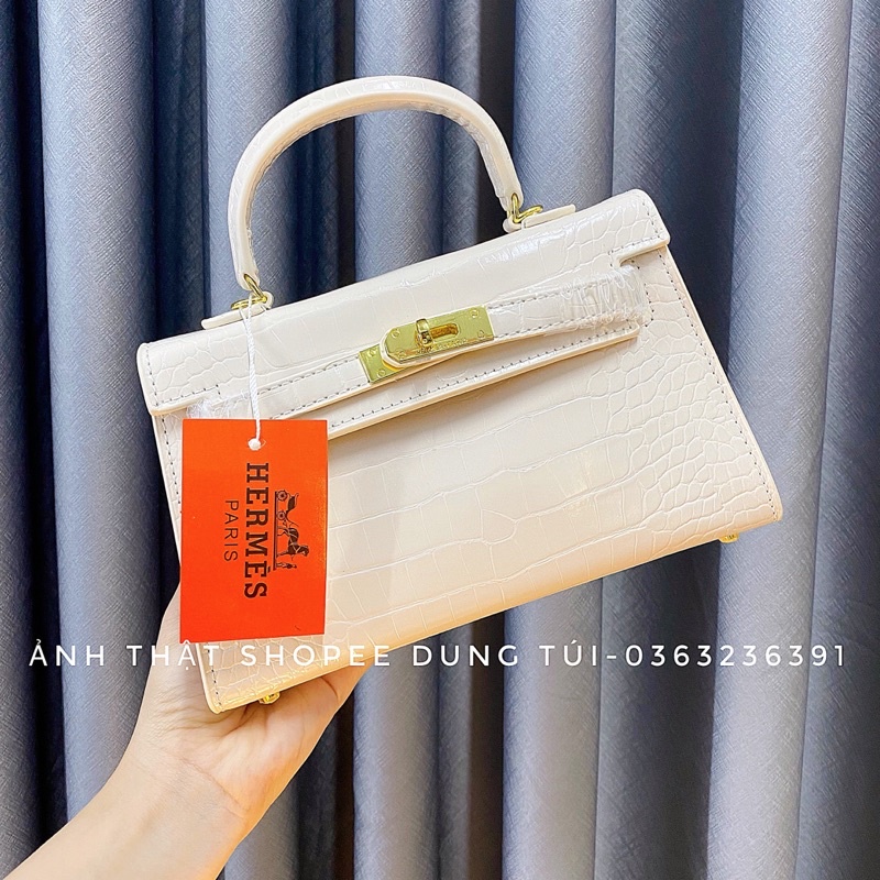 Túi xách nữ đeo chéo, túi H...m size 19, 22 dáng ngang da rắn sang chảnh