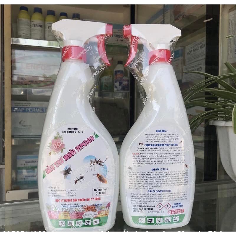 DẦU TRỪ MUỖI, ĐUỔI CÔN TRÙNG VIPESCO CHAI 650ML DẠNG XỊT TIỆN DỤNG