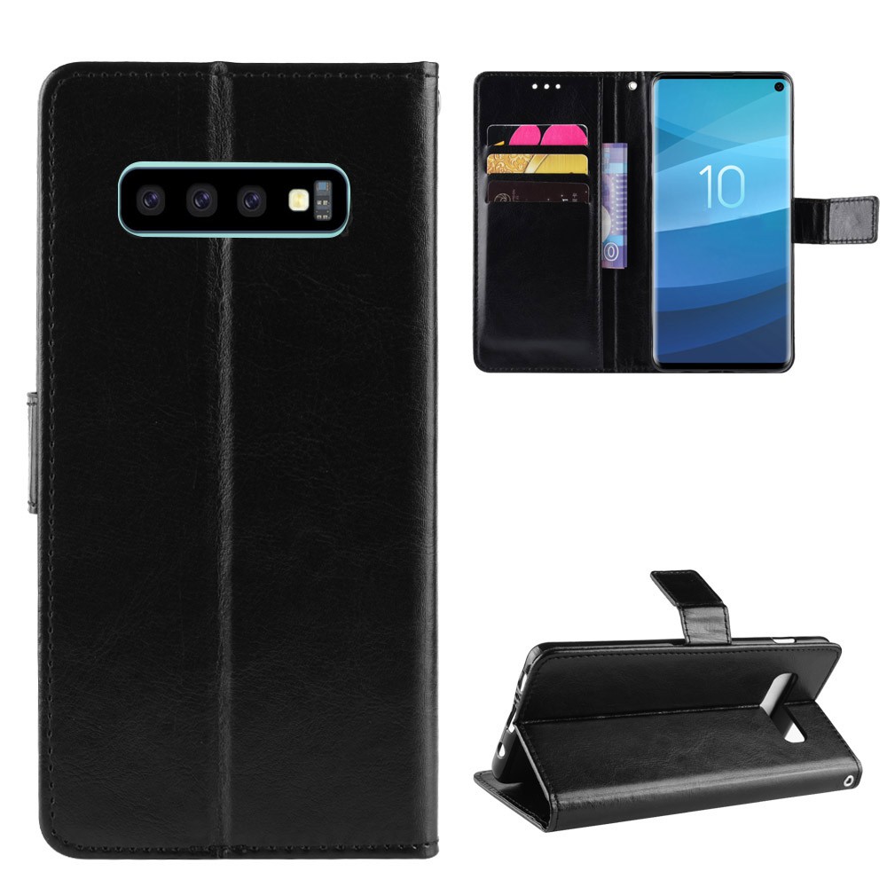 Bao Da Điện Thoại Nắp Gập Cài Khóa Có Ngăn Đựng Thẻ Cho Samsung Galaxy S10 Plus S10e S9 8 Plus S7 S6 Edge S5 S4