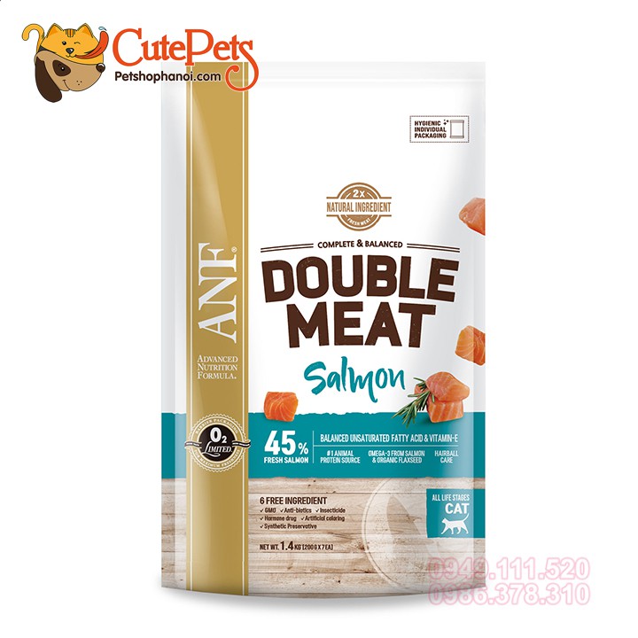 Thức ăn mèo ANF Double Meat 200g Gấp đôi thịt tươi hạt cao cấp Hàn Quốc - CutePets