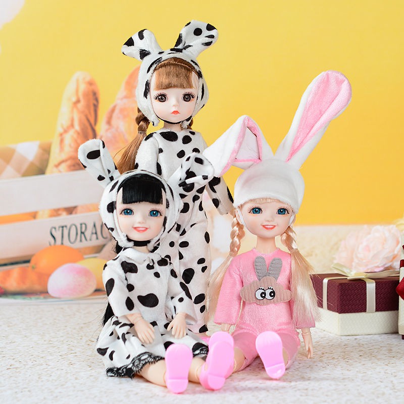 Búp Bê Công Chúa Barbie Mắt 3d 30cm 23 Khớp Nối Cho Bé Gái