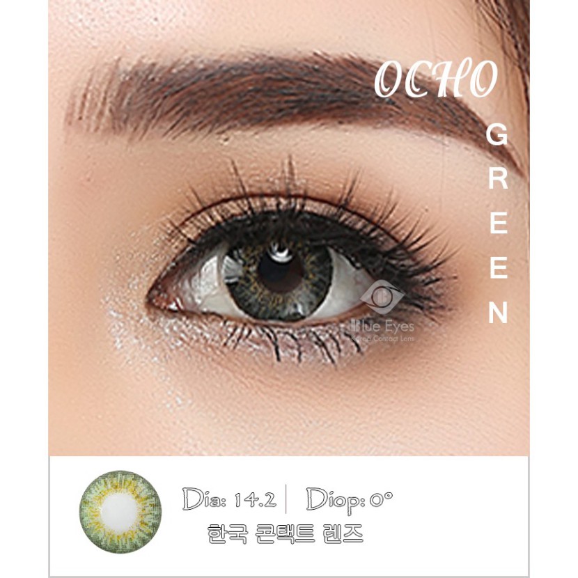 Lens cho mắt thở, Kính áp tròng  thẩm thấu oxy  dành cho mắt nạy cảm  OCHO GREEN, Lens silicone hydrogel.