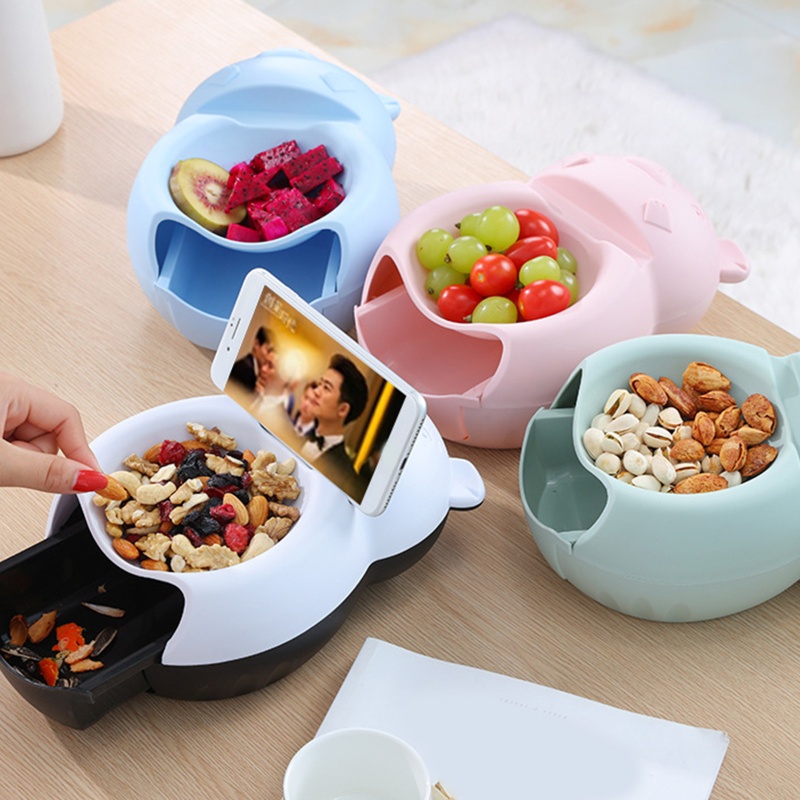 Bát Đựng Trái Cây Khô Thiết Kế Hai Tầng Họa Tiết Hoạt Hình Xinh Xắn