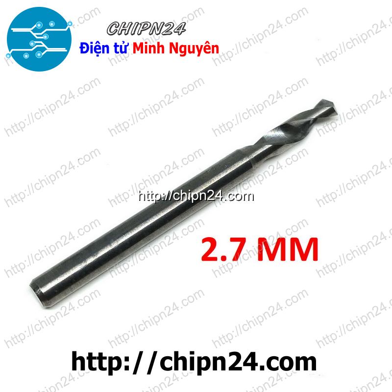 [1 CÂY] Mũi khoan mạch in CNC 2.7mm (Mạch điện tử, PCB)