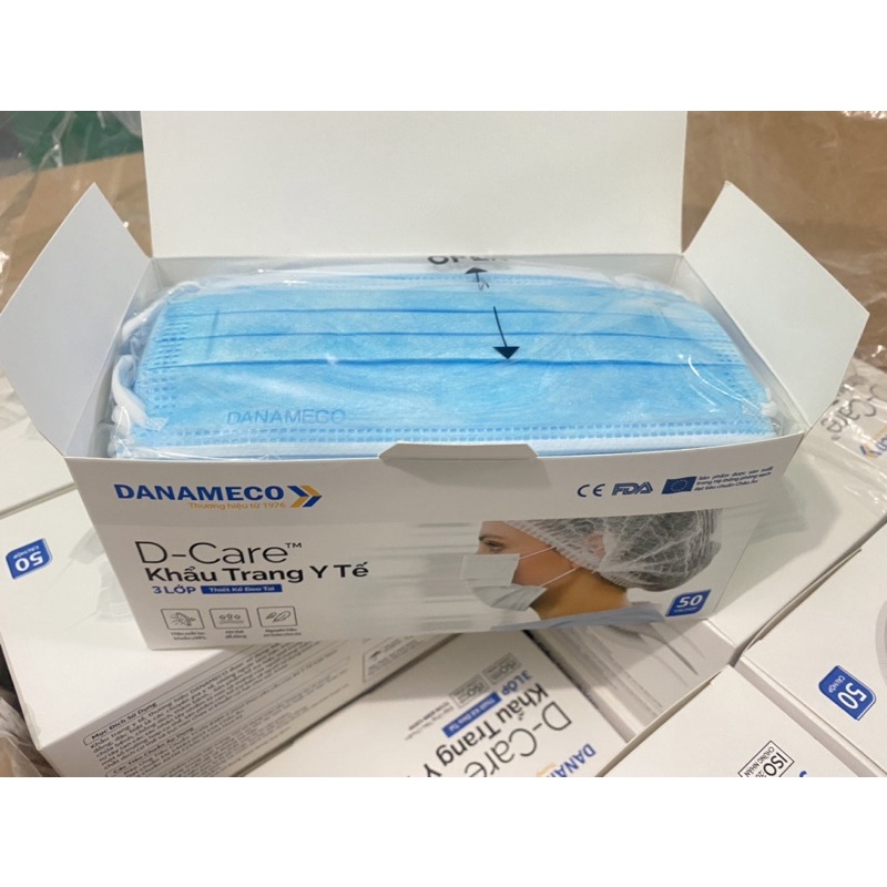 Khẩu trang Danameco đóng hộp 50 chiếc KHÁNG KHUẨN CAO CẤP