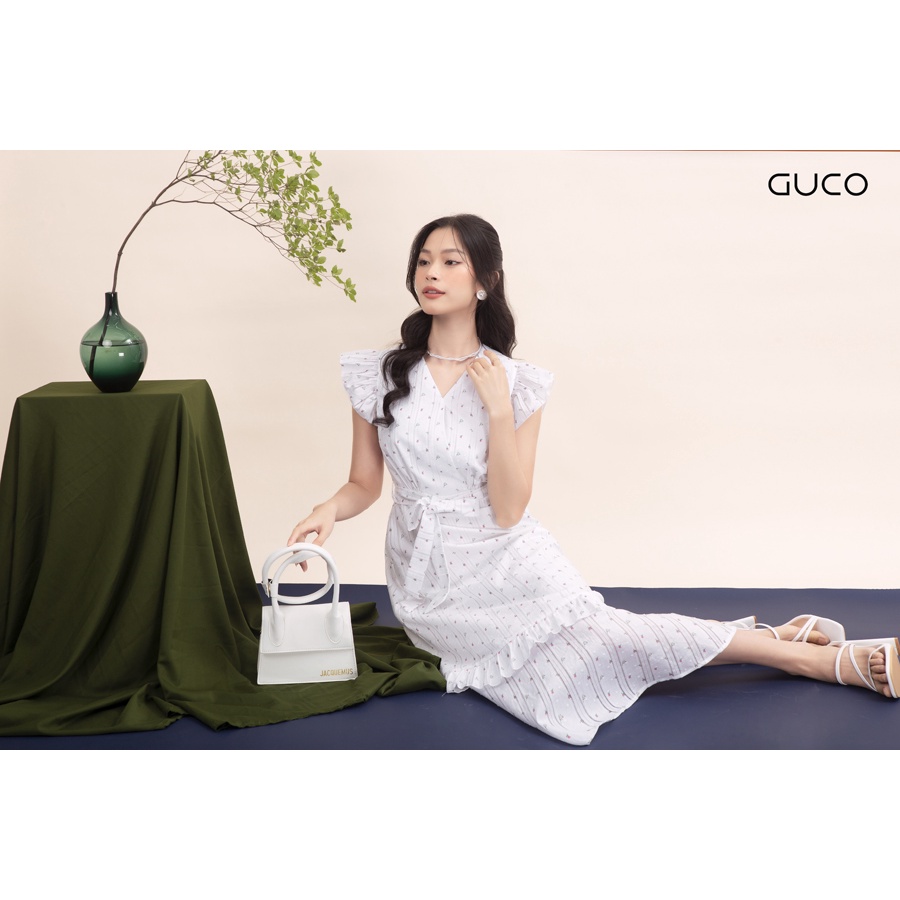 Đầm hoa Vintage thắt nơ dáng xòe 3710 Guco