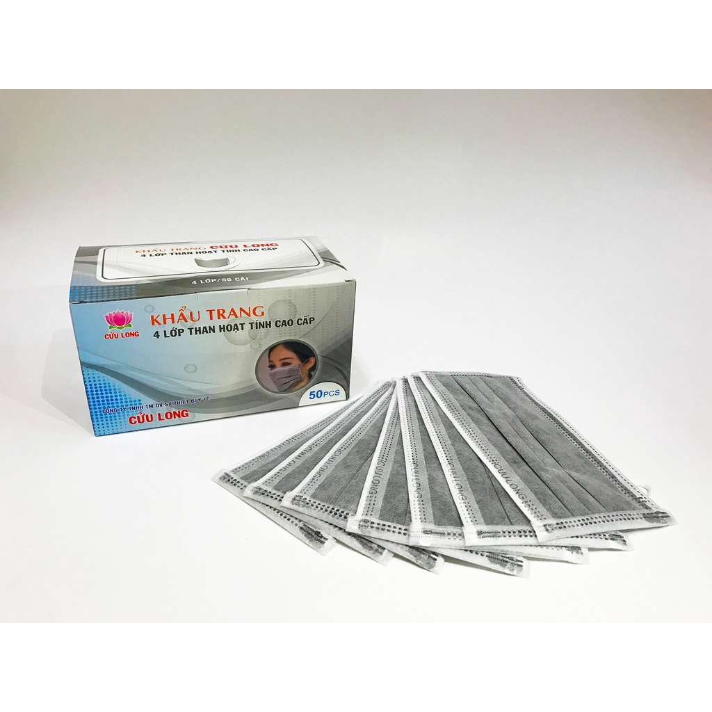 Khẩu trang y tế 4 lớp , khẩu trang kháng khuẩn CỬU LONG , hàng chính hãng bộ y tế khuyên dùng ( hộp 50 cái) Shop | BigBuy360 - bigbuy360.vn