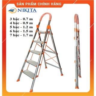 Thang ghế inox cao cấp NIKITA 3,4,5,6,7 bậc chiều cao 0.7 đến 1.7m; chính hãng Nikita NKT- BH 18 tháng