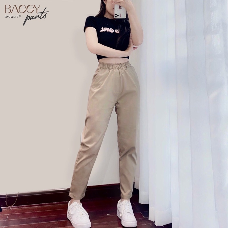 Quần khaki unisex form suông Hàn Quốc chất co giãn