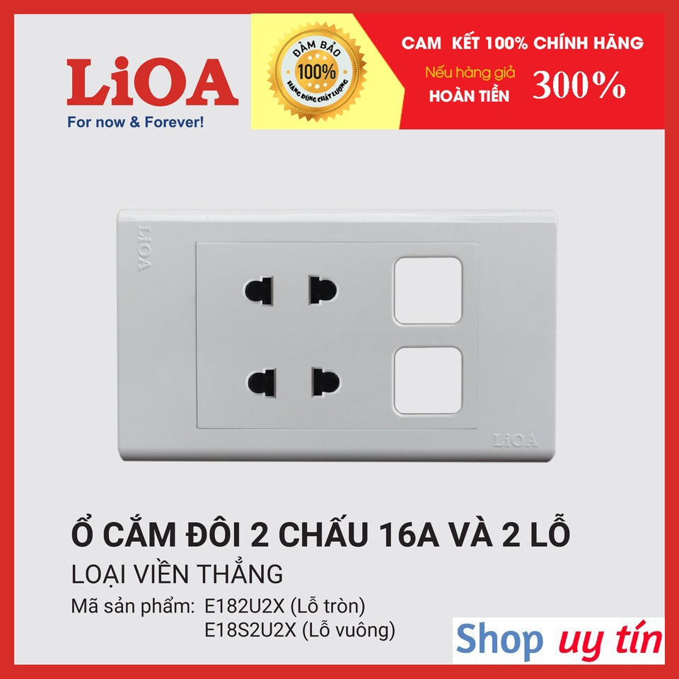 [CHÍNH HÃNG] Mặt ổ cắm LiOA âm tường có lỗ công tắc - Mặt ổ cắm điện lắp trong nhà LiOA loại 1 ổ cắm, 2 ổ cắm, 3 ổ cắm