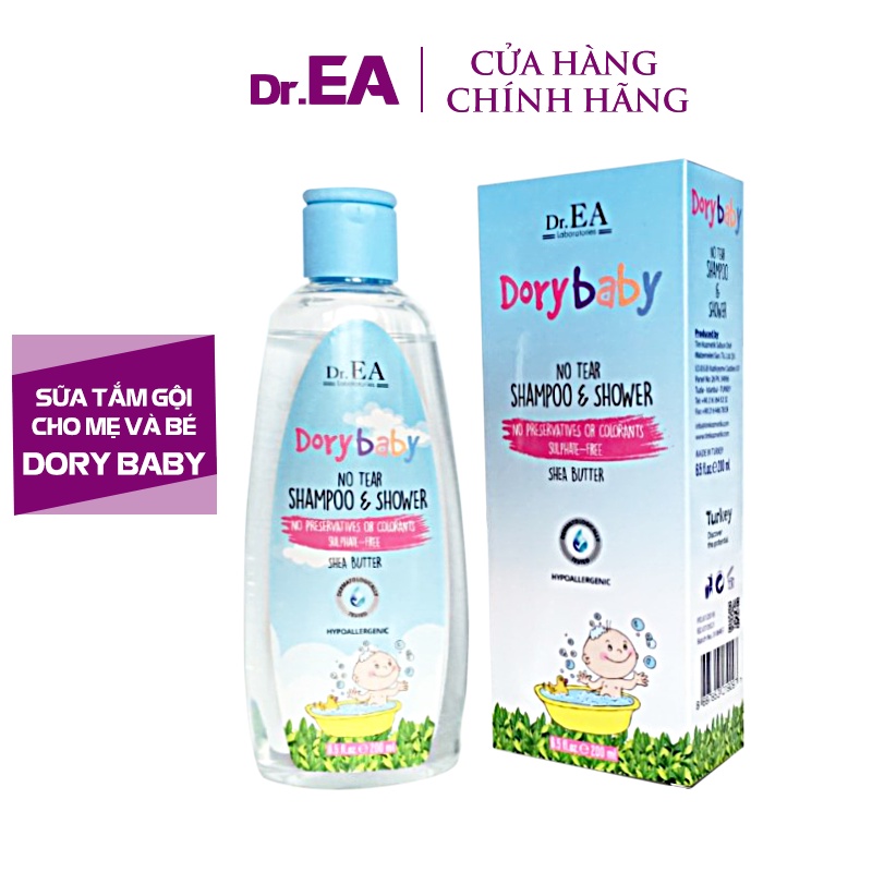 Sữa Tắm Gội Toàn Thân DORY BABY DR.EA CHO Bé &amp; Mẹ - SHAMPO &amp; SHOWER 200 ml