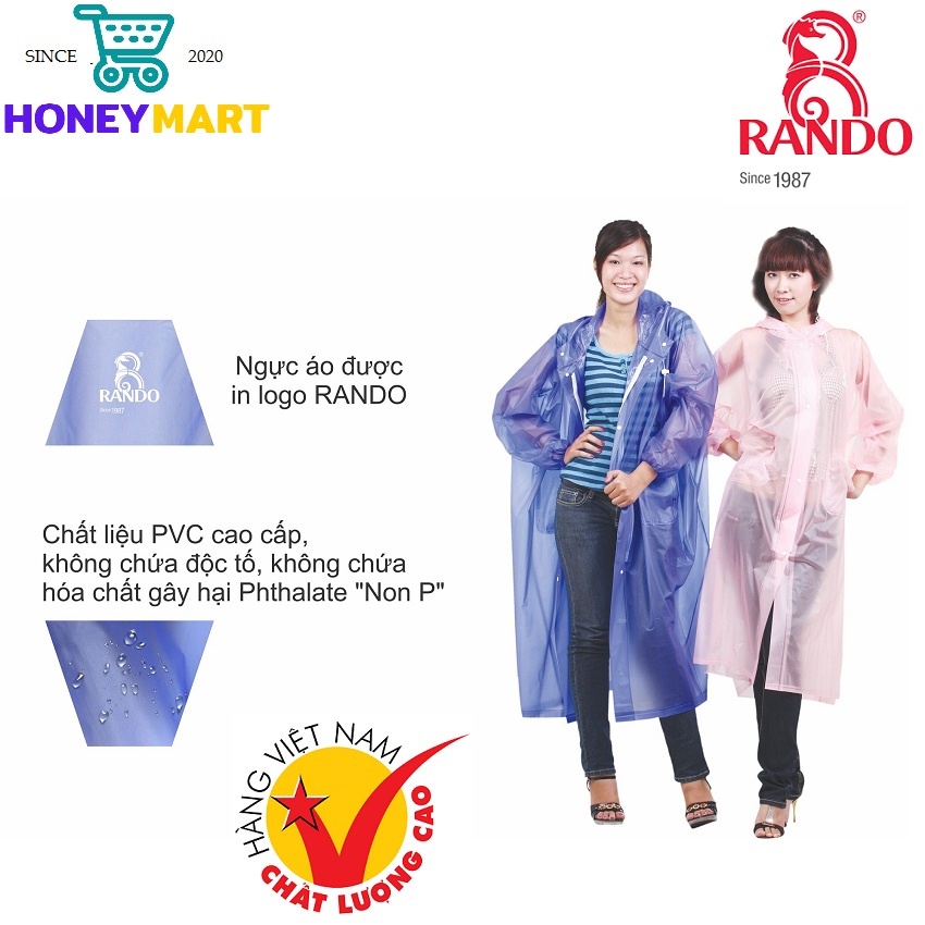 Áo mưa Rando Poncho Dây Kéo trong màu APPC-09 che chở người thân yêu của bạn HONEYMART