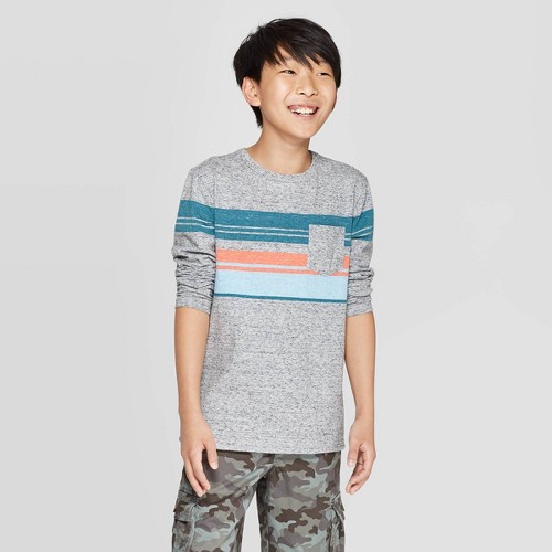Áo Thun Tay Dài Kẻ Sọc Thời Trang Cho Tuổi Teen