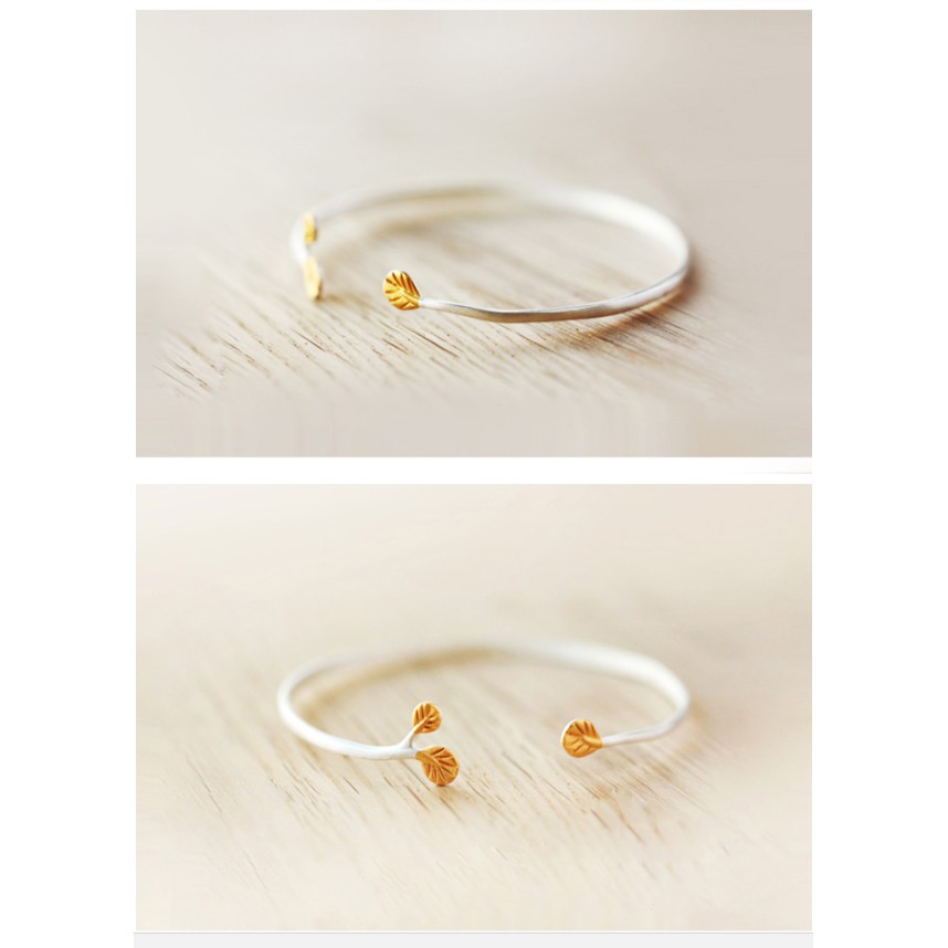 Vòng tay bạc S925 mầm lá.