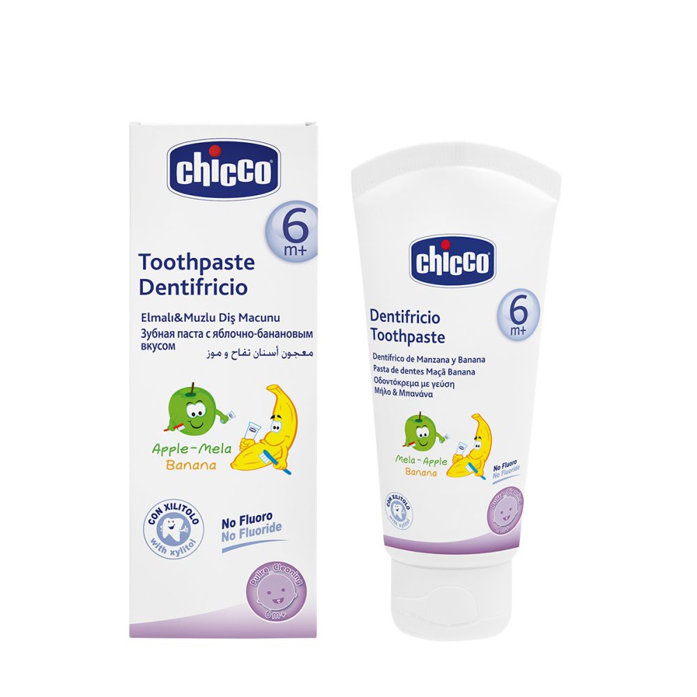 Kem đánh răng hương chuối táo cho bé trên 6 tháng 50ml Chicco