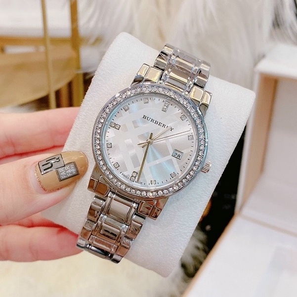 đồng hồ đeo tay nữ Burberry full box dây thép không gỉ hàng đẹp thời trang cao cấp chống  nước bảo hành 12 tháng -DH15