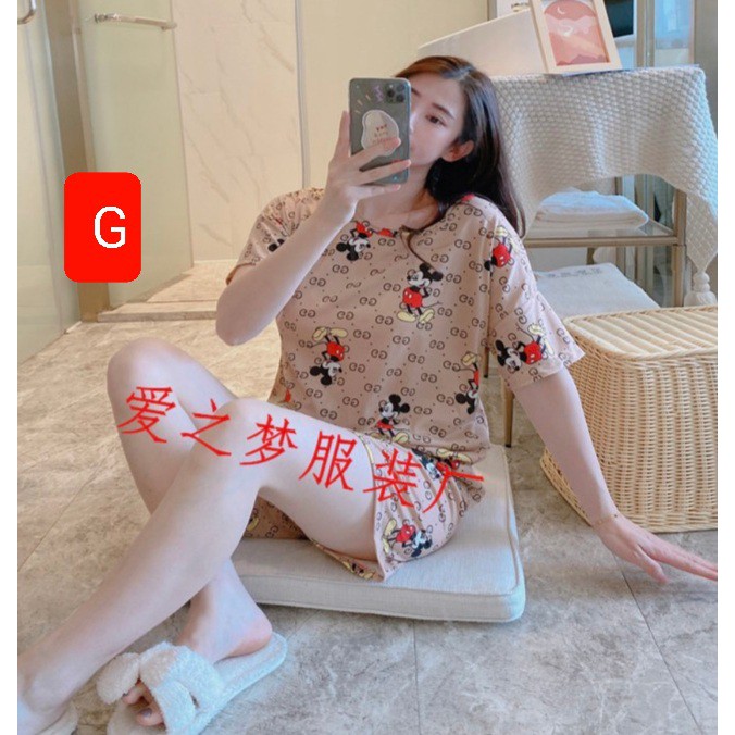 BỘ QUẦN ÁO NGỦ THUN CỘC TAY DÀNH CHO NỮ | BigBuy360 - bigbuy360.vn